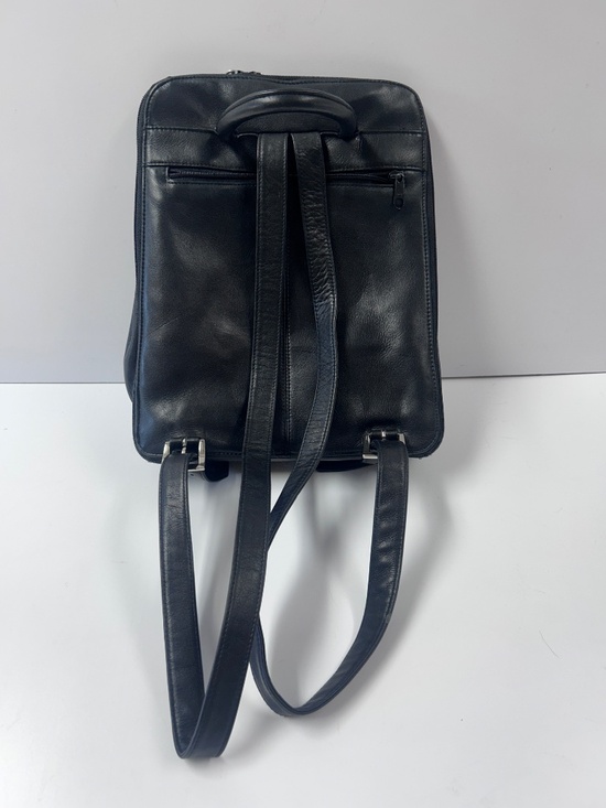 Tignanello Black Leather Backpack 3 Separate Sections Zipper Snap main image 10